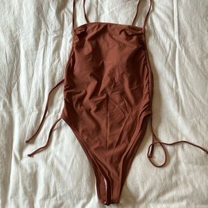 Terra Cotta Ruched One Piece Swimsuit
